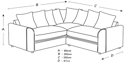 Ferguson / Crystal Crushed Velvet Full Back Corner Sofa - 3