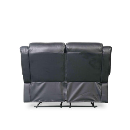 Cortland Leather Look 3 Piece Sofa Suite Manual Reclining Black or Brown