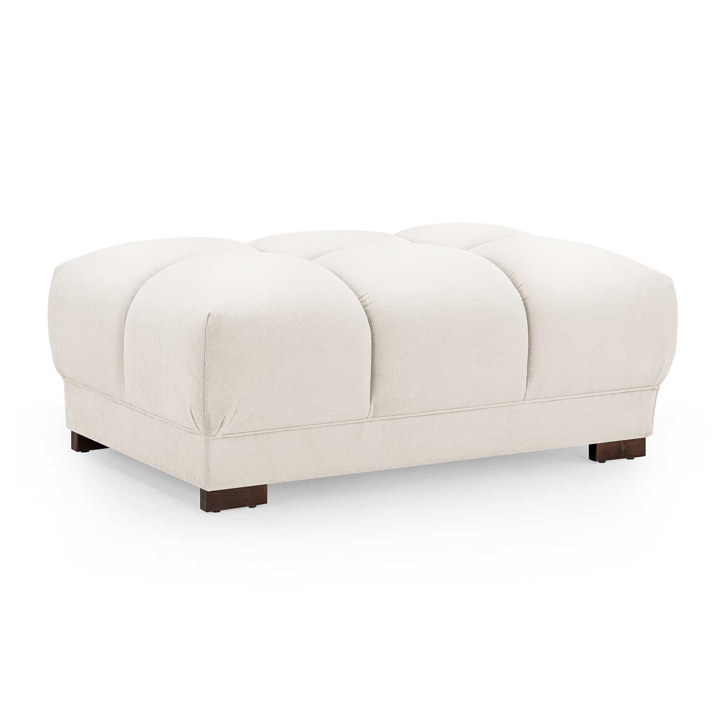 Zura Plush Velvet Large Footstool Sofa Accessory | Cream, Grey or Mocha