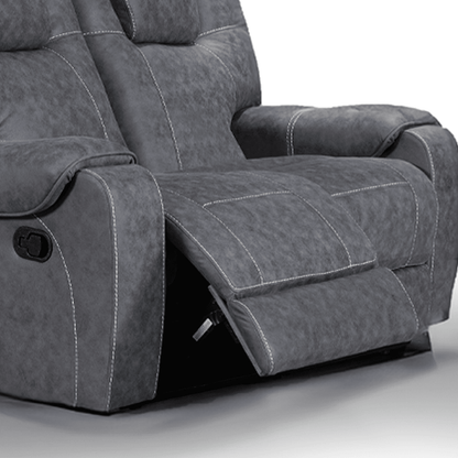 Sydney Grey Fabric Reclining 2 Seater Sofa - 4