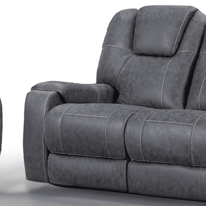 Sydney Grey Fabric Reclining 2 Seater Sofa - 3