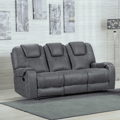 Sydney Grey Fabric Reclining 3 Seater Sofa