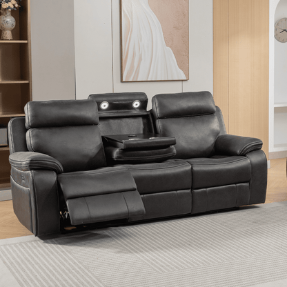 Tokyo 3 + 2 Electric Bluetooth Reclining Leather Like Sofa Suite - 2